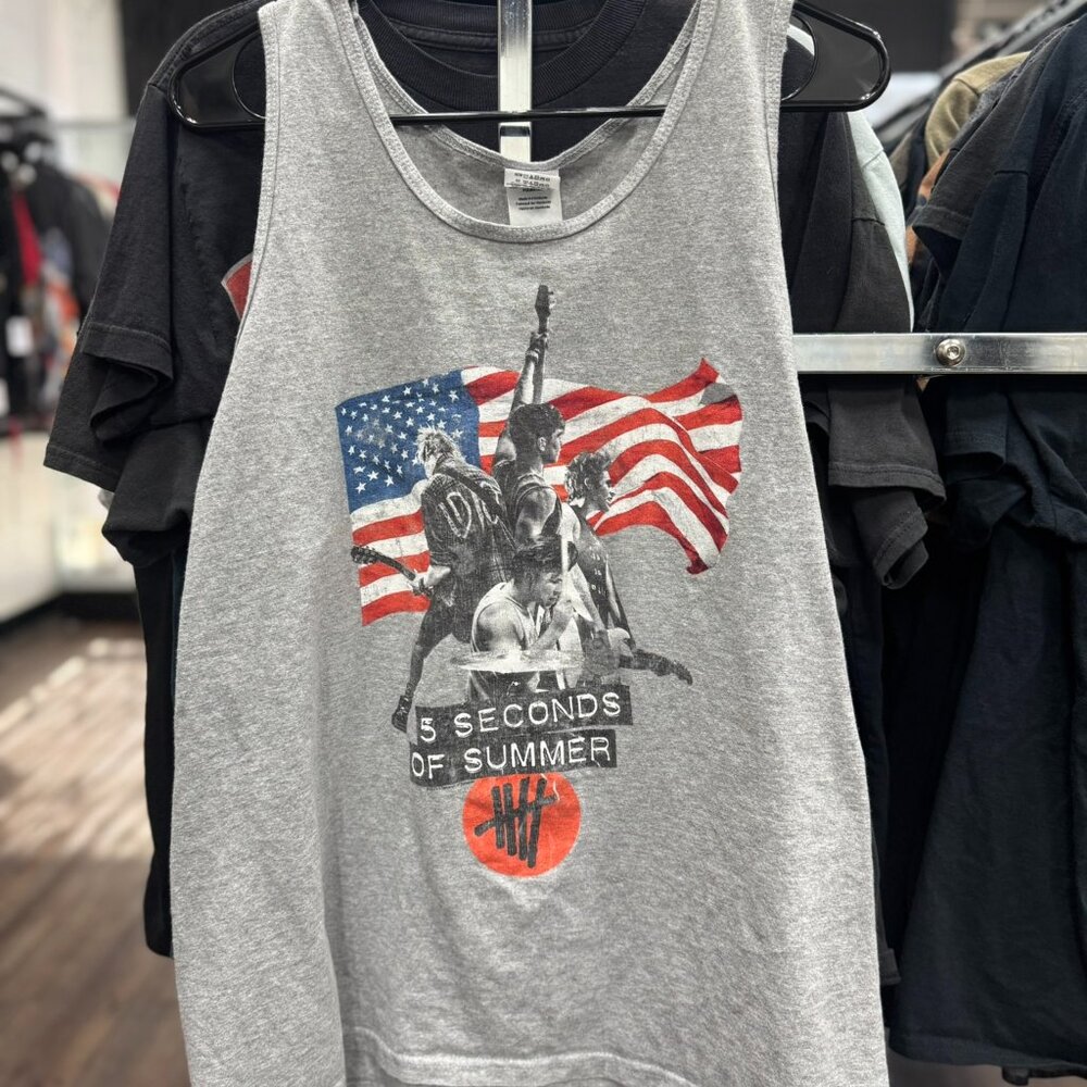 Vintage 5 Seconds of Summer Band Tank Top | 2014 Punk Rock Graphic Tee Size XL